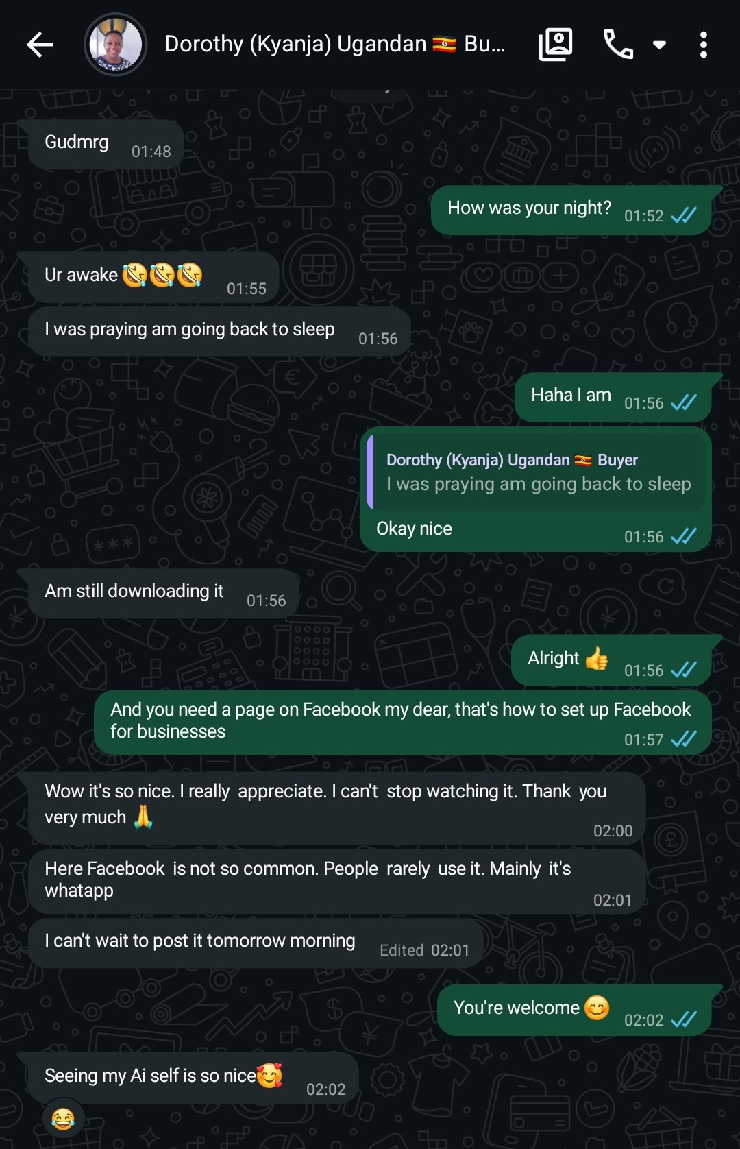 SM Uganda client feedback conversation