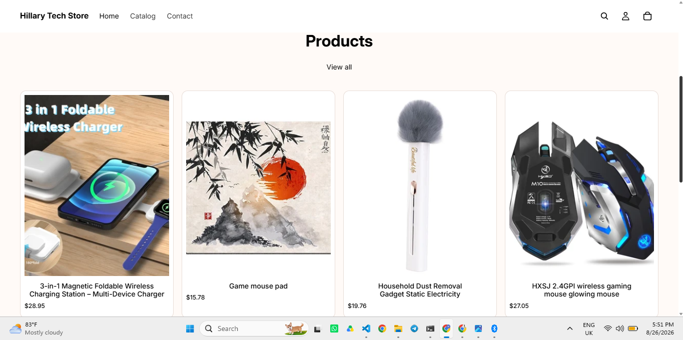 A Shopify store built to help a business sell online.